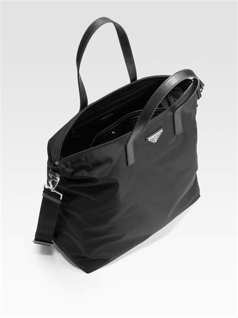 prada leather tote bag|prada nylon shopper tote.